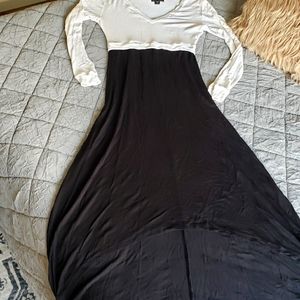 Classic Black and White High/Low Dress